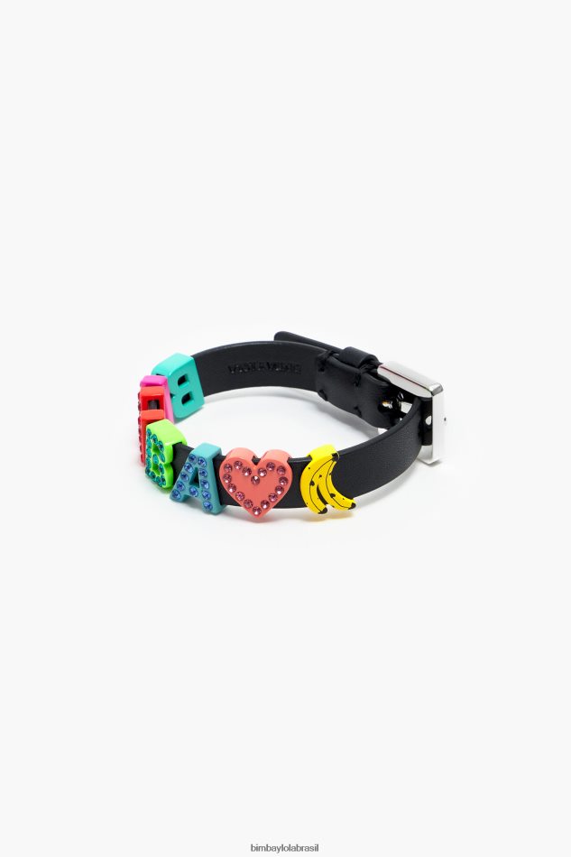 acessórios Bimba Y Lola pulseira de couro logotipo multicolorido P28JFH658