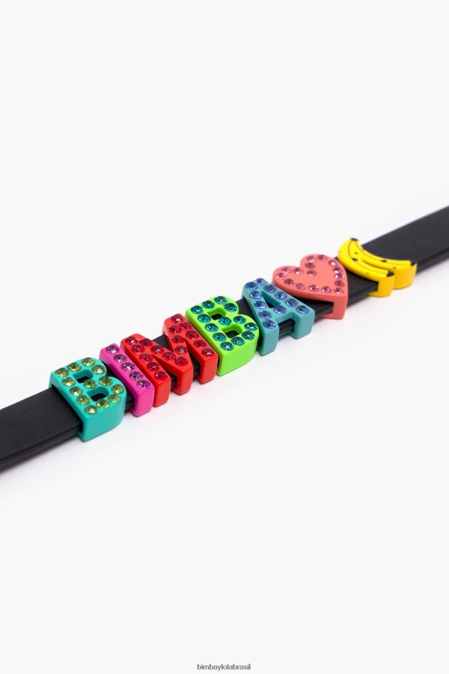 acessórios Bimba Y Lola pulseira de couro logotipo multicolorido P28JFH658