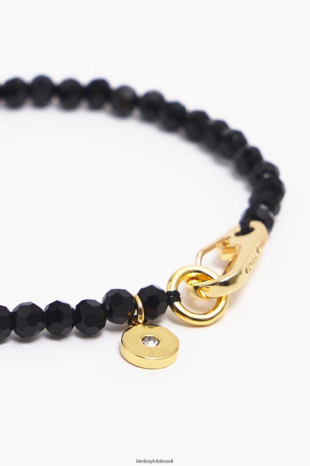 acessórios Bimba Y Lola pulseira de cristais de coração dourado P28JFH787