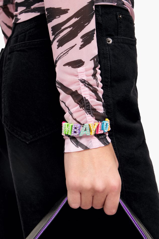 acessórios Bimba Y Lola pulseira de letras de logotipo transparente P28JFH657
