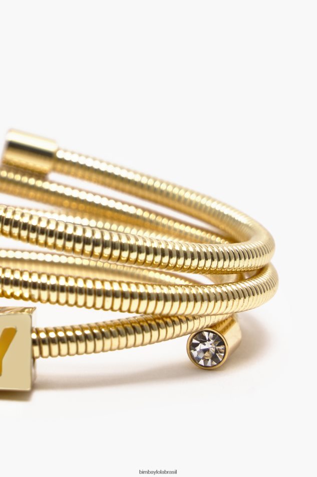 acessórios Bimba Y Lola pulseira de logotipo de cadeia de bobina dourado P28JFH662