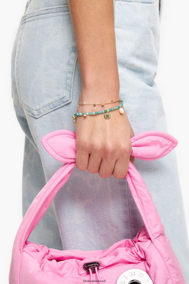 acessórios Bimba Y Lola pulseira de pedras duplas turquesa P28JFH734