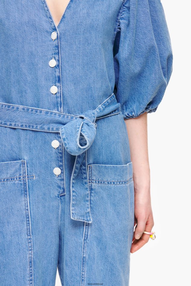 roupas Bimba Y Lola macacão jeans claro azul P28JFH179