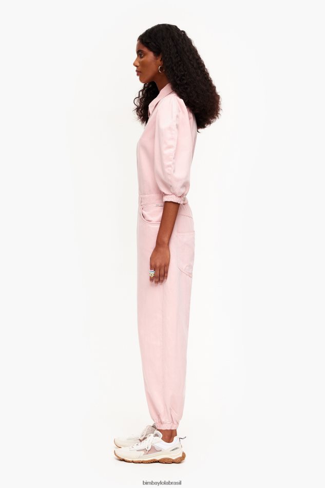 roupas Bimba Y Lola macacão jeans claro rosa P28JFH195