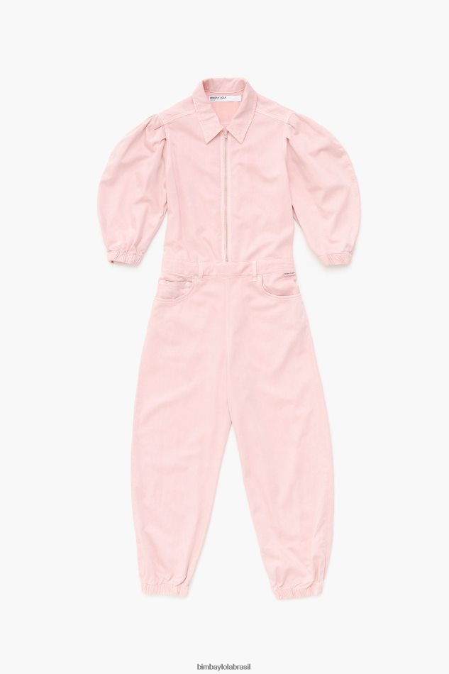 roupas Bimba Y Lola macacão jeans claro rosa P28JFH195