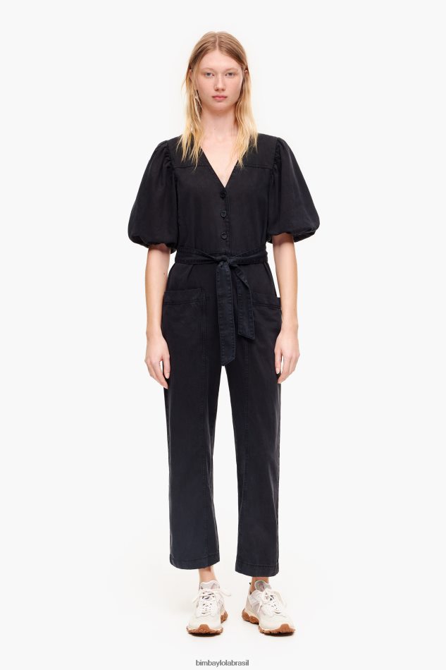 roupas Bimba Y Lola macacão jeans preto P28JFH178