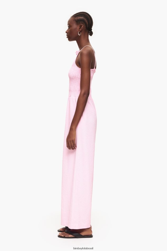 roupas Bimba Y Lola macacão maxi fluido rosa P28JFH217
