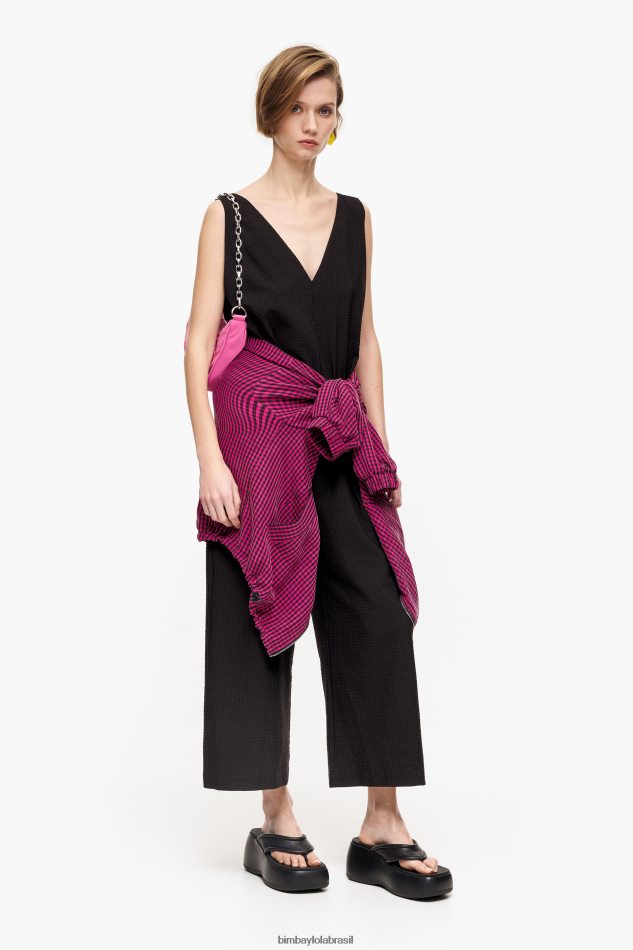 roupas Bimba Y Lola maxi macacão preto P28JFH243