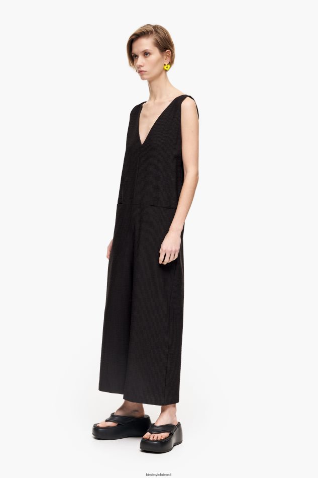 roupas Bimba Y Lola maxi macacão preto P28JFH243