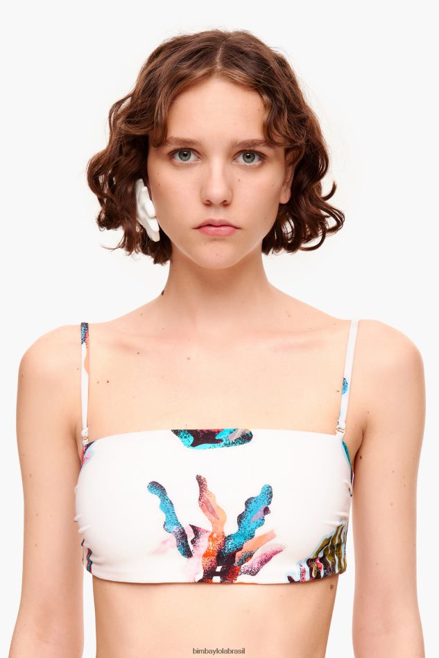 roupas Bimba Y Lola biquíni estampa coral branco P28JFH879