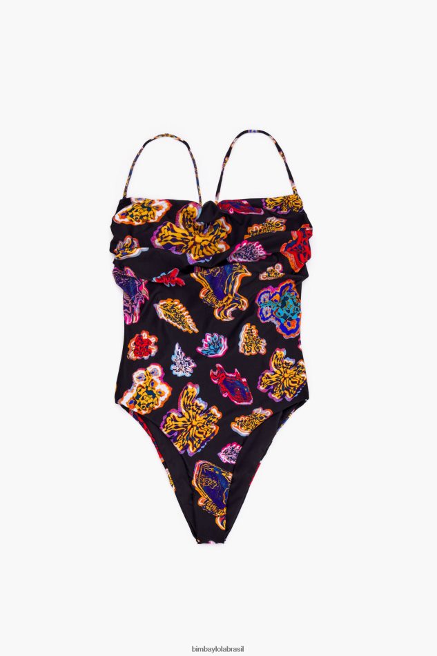 roupas Bimba Y Lola maiô com estampa de peixe preto P28JFH874