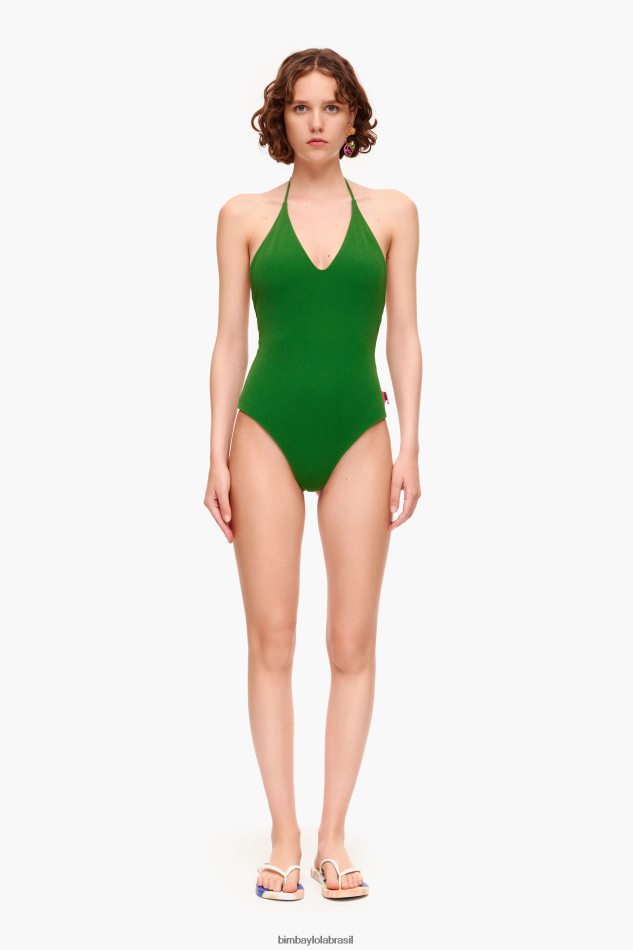 roupas Bimba Y Lola maiô texturizado verde floresta P28JFH889