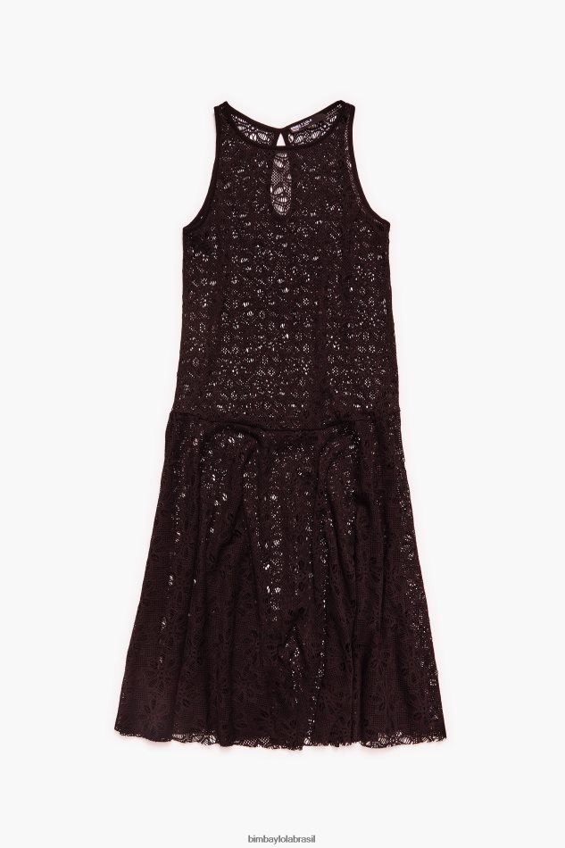 roupas Bimba Y Lola maxi vestido a céu aberto preto P28JFH208