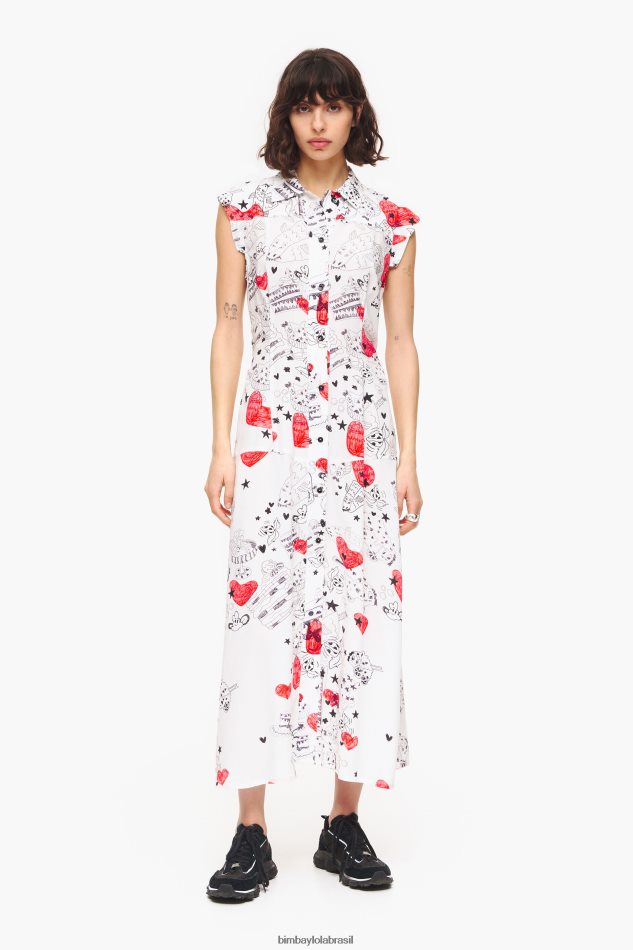 roupas Bimba Y Lola maxi vestido com estampa de coração apelido P28JFH226