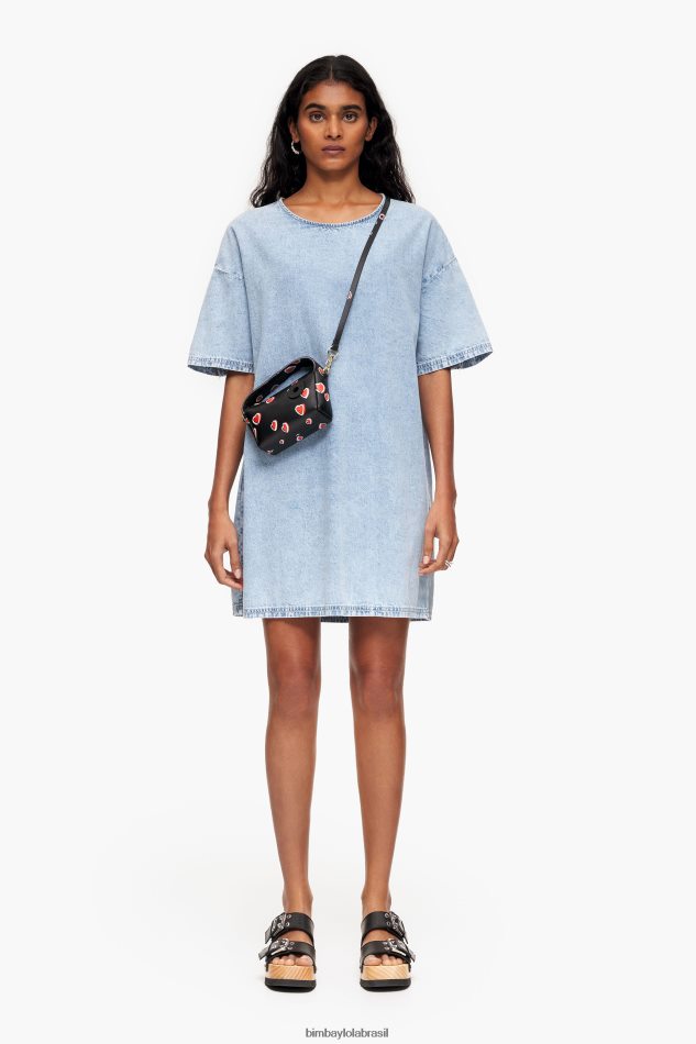 roupas Bimba Y Lola mini vestido jeans azul P28JFH225