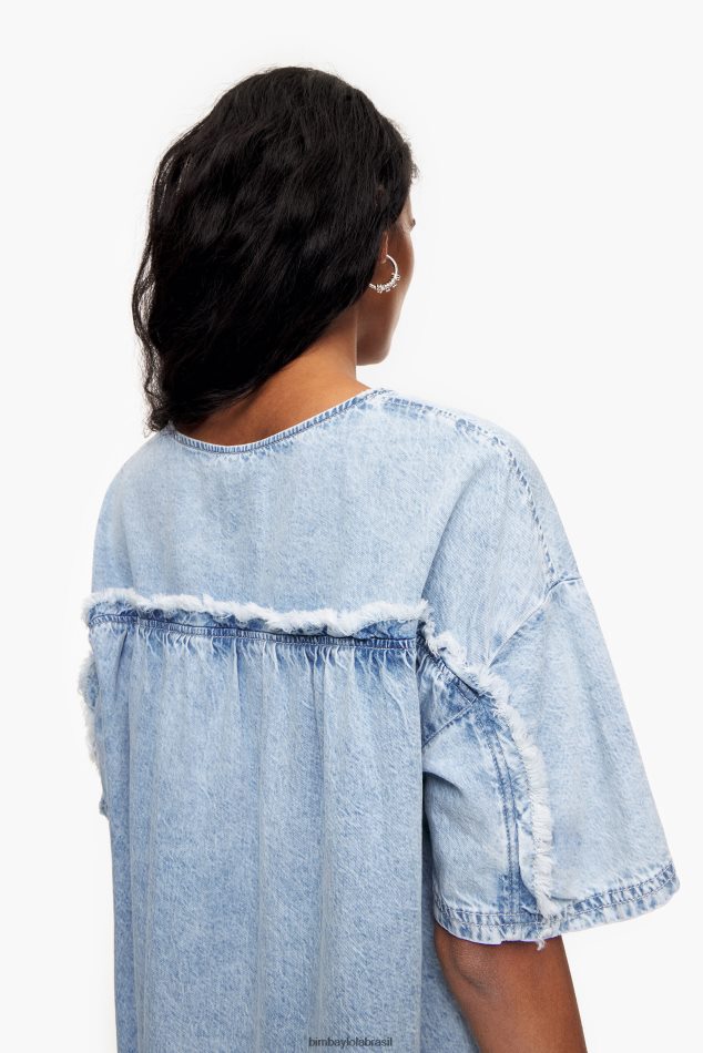 roupas Bimba Y Lola mini vestido jeans azul P28JFH225