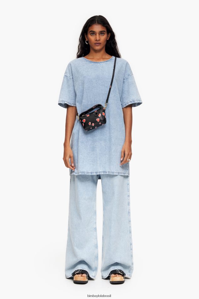 roupas Bimba Y Lola mini vestido jeans azul P28JFH225
