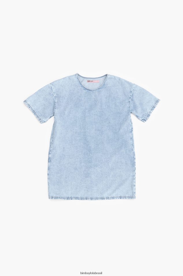 roupas Bimba Y Lola mini vestido jeans azul P28JFH539