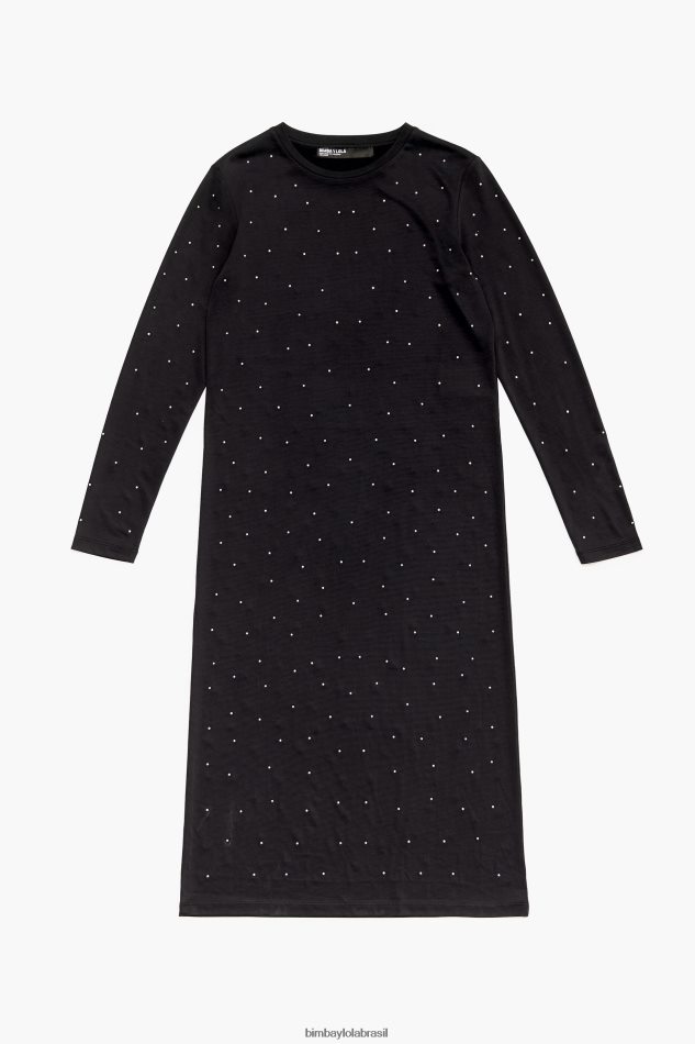 roupas Bimba Y Lola vestido antracite glitter fluindo P28JFH216