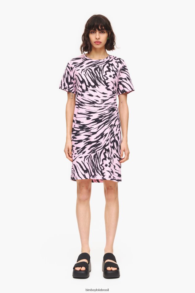 roupas Bimba Y Lola vestido curto de asa de borboleta de dois tons rosa P28JFH219
