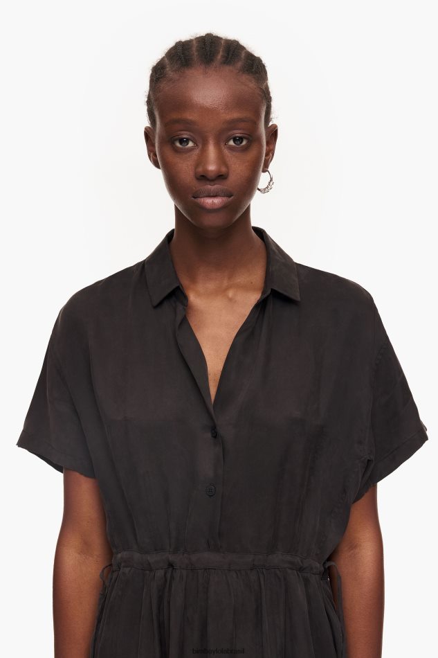 roupas Bimba Y Lola vestido de camisa midi preto P28JFH211