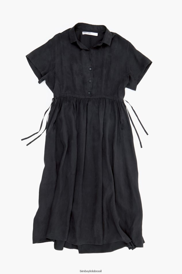 roupas Bimba Y Lola vestido de camisa midi preto P28JFH211
