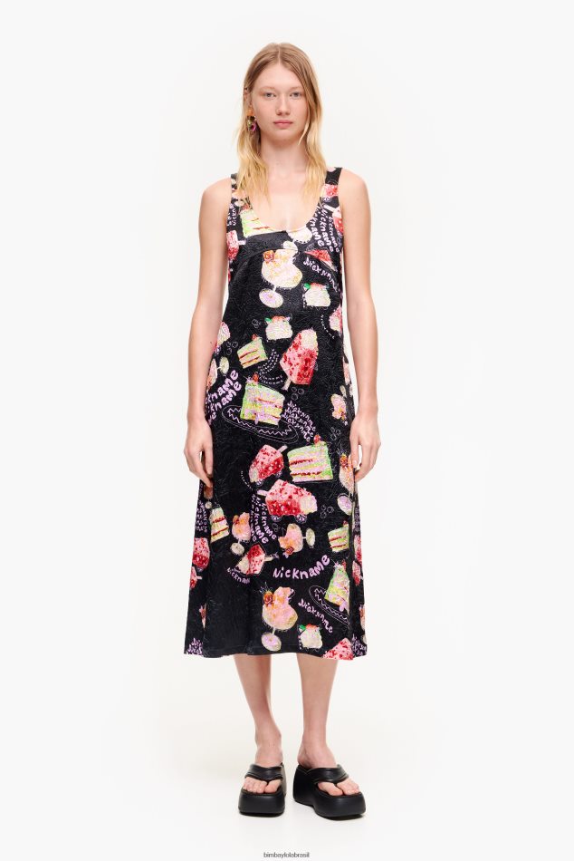 roupas Bimba Y Lola vestido estampado texturizado apelido foto P28JFH200