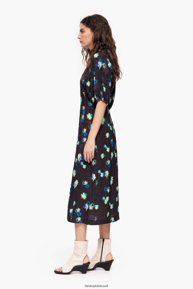 roupas Bimba Y Lola vestido fluido estampado de flores spray P28JFH233