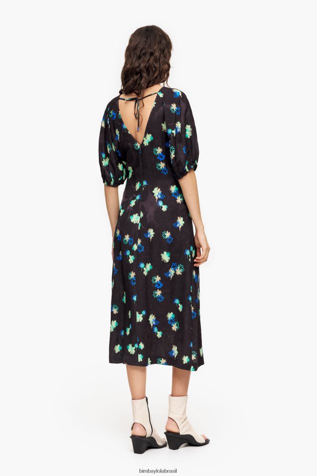 roupas Bimba Y Lola vestido fluido estampado de flores spray P28JFH233