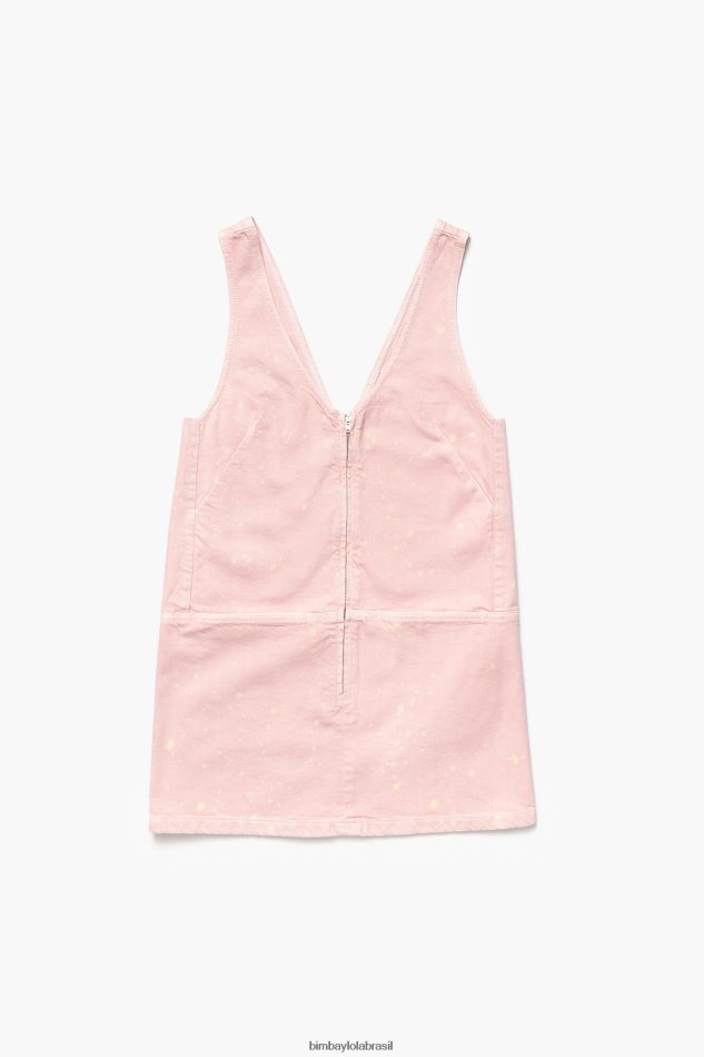 roupas Bimba Y Lola vestido jeans curto claro rosa P28JFH192