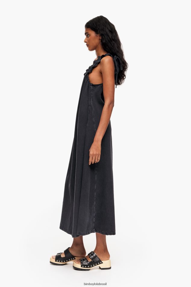 roupas Bimba Y Lola vestido jeans linha A preto P28JFH542