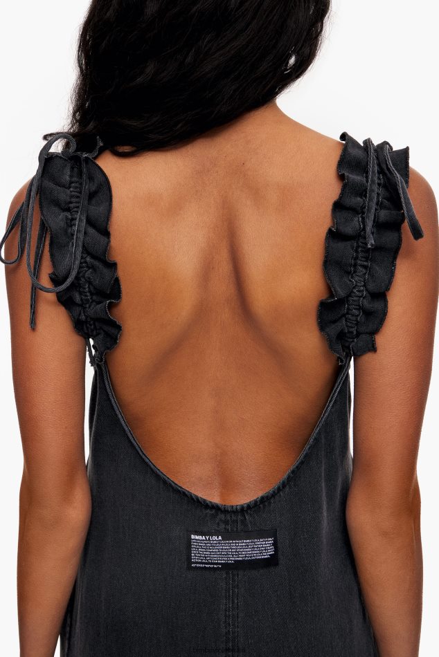 roupas Bimba Y Lola vestido jeans linha A preto P28JFH542