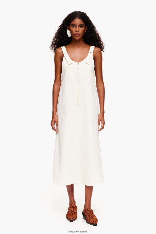 roupas Bimba Y Lola vestido jeans off white P28JFH180