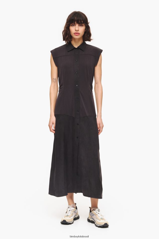 roupas Bimba Y Lola vestido longo preto P28JFH227