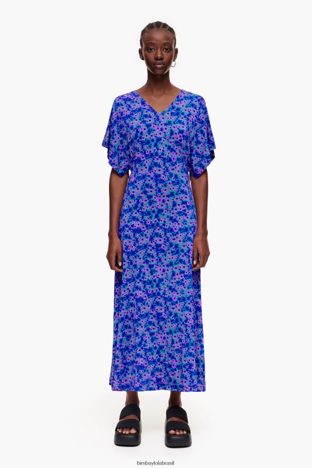 roupas Bimba Y Lola vestido midi estampado flores P28JFH209