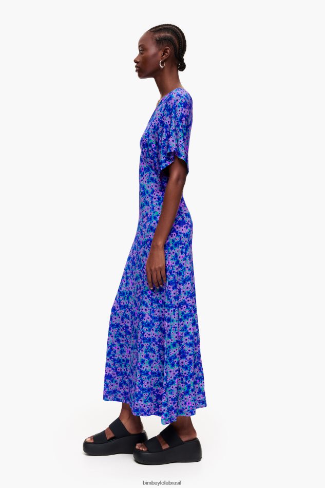 roupas Bimba Y Lola vestido midi estampado flores P28JFH209