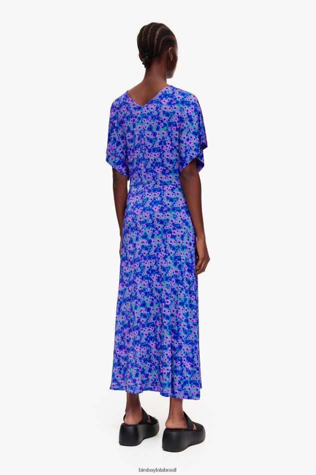 roupas Bimba Y Lola vestido midi estampado flores P28JFH209