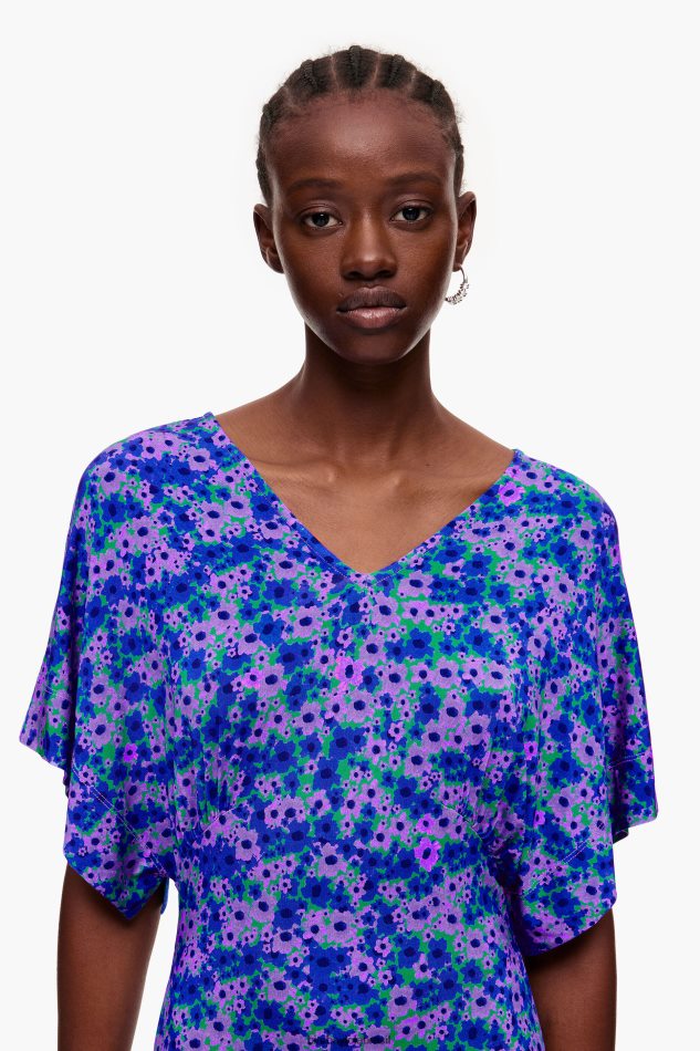 roupas Bimba Y Lola vestido midi estampado flores P28JFH209