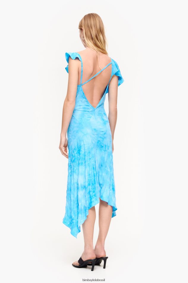 roupas Bimba Y Lola vestido midi fluido azul P28JFH191