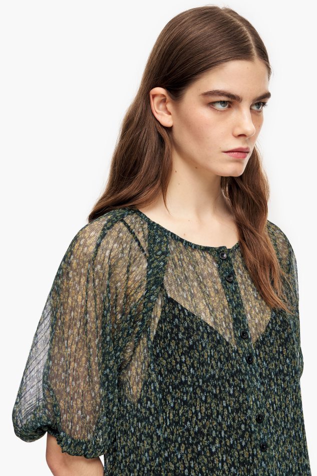 roupas Bimba Y Lola vestido midi romântico com estampa de flores verde P28JFH236