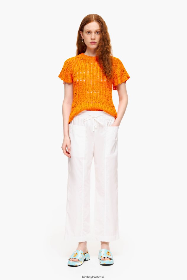 roupas Bimba Y Lola calça jogger popeline branco P28JFH411
