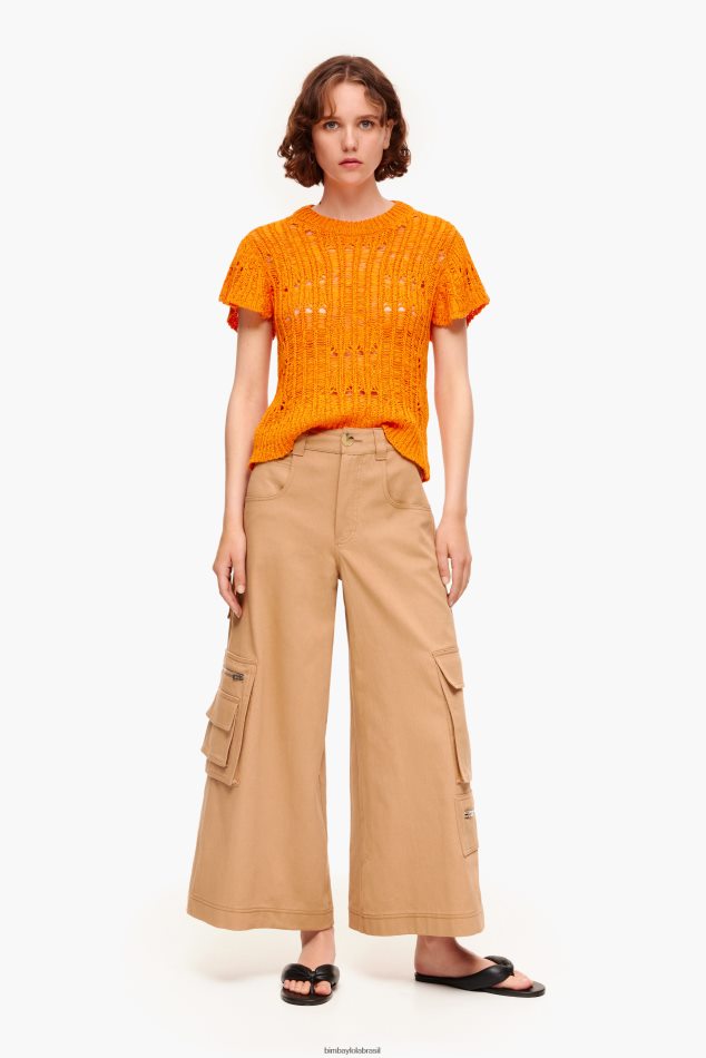 roupas Bimba Y Lola calças cargo camelo P28JFH397
