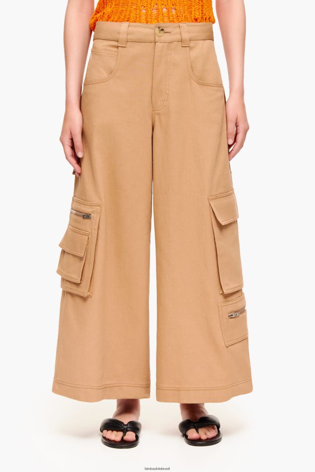 roupas Bimba Y Lola calças cargo camelo P28JFH397