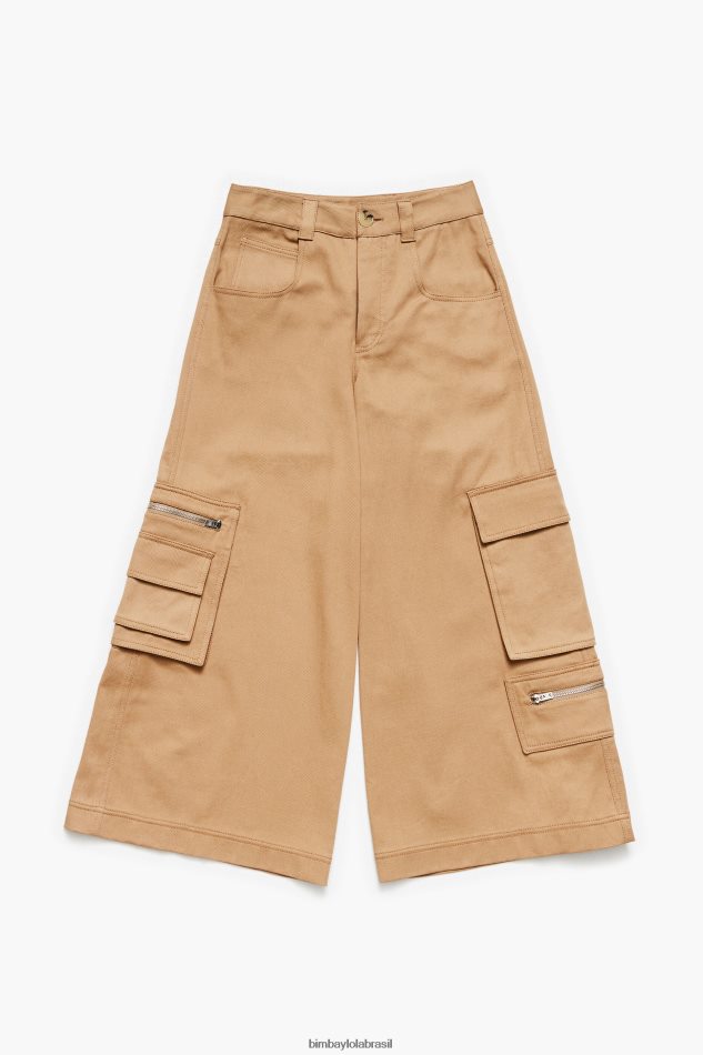 roupas Bimba Y Lola calças cargo camelo P28JFH397