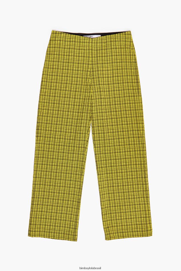 roupas Bimba Y Lola calças de guingão amarelo P28JFH435