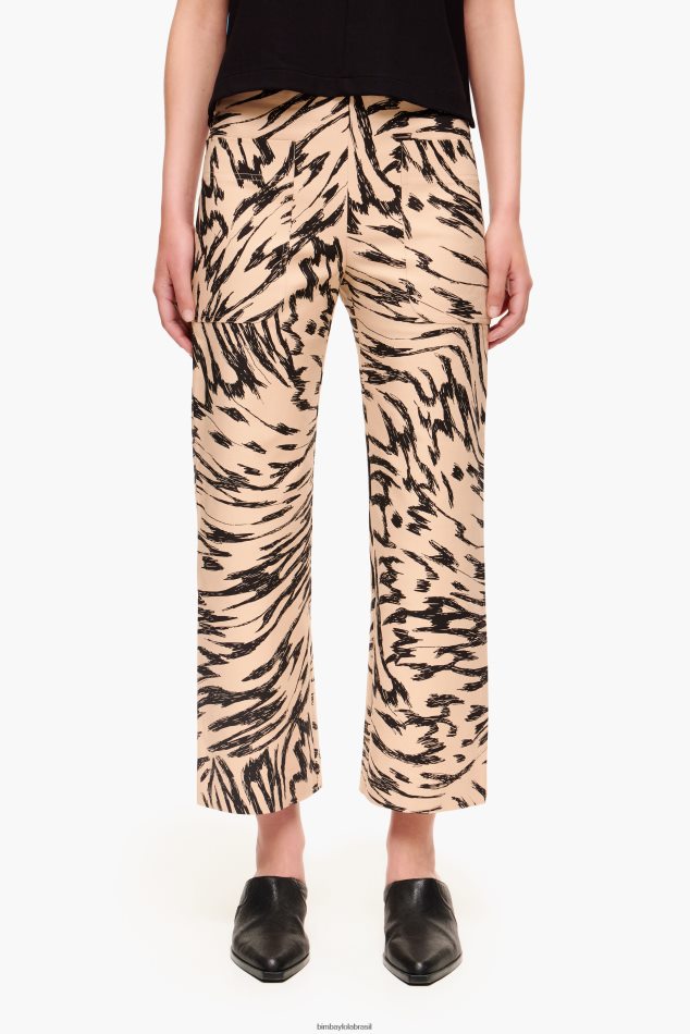 roupas Bimba Y Lola calças de impressão de asa de borboleta natural P28JFH403