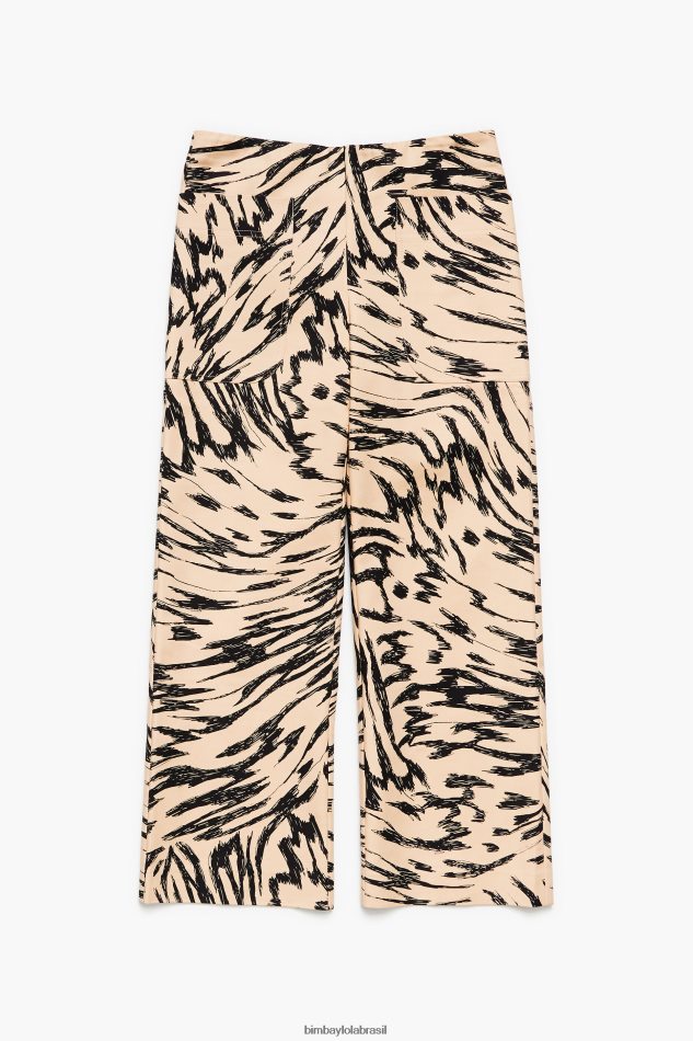 roupas Bimba Y Lola calças de impressão de asa de borboleta natural P28JFH403