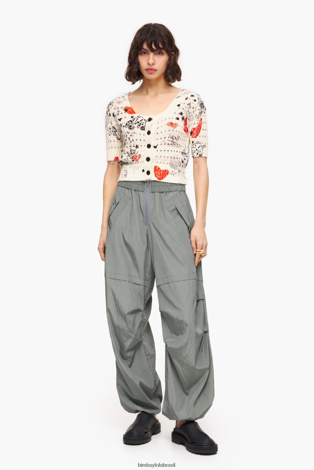 roupas Bimba Y Lola calças de pára-quedas cinza P28JFH420