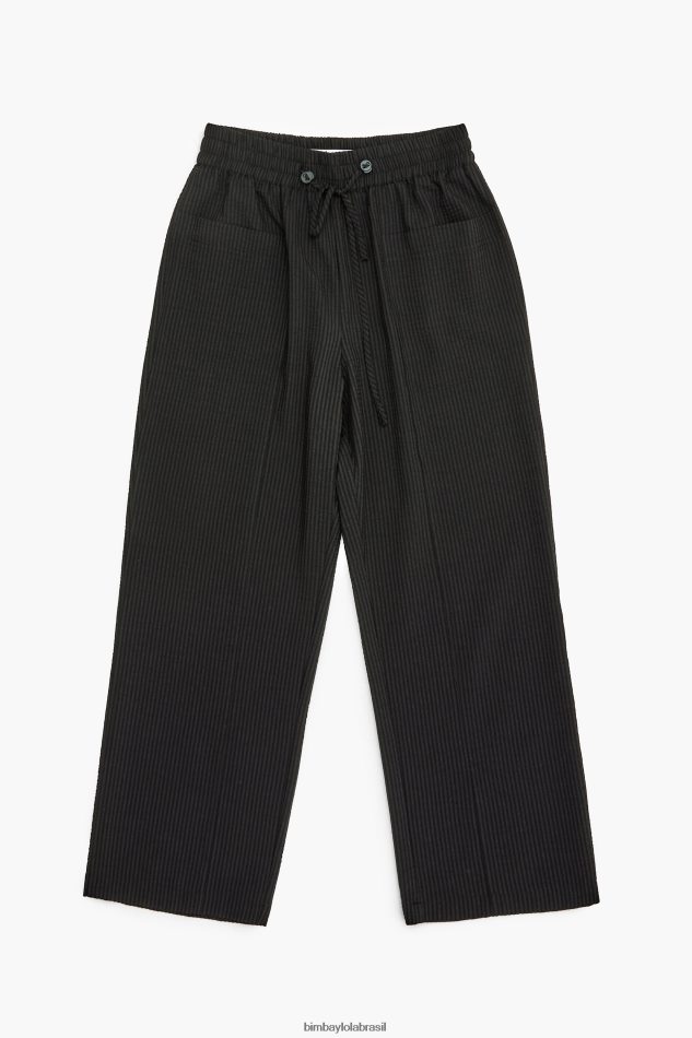 roupas Bimba Y Lola calças de textura preto P28JFH412