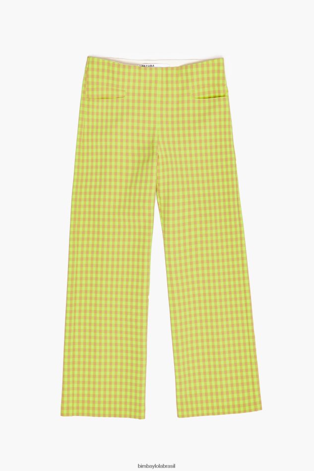 roupas Bimba Y Lola calças elásticas limão e marrom P28JFH436